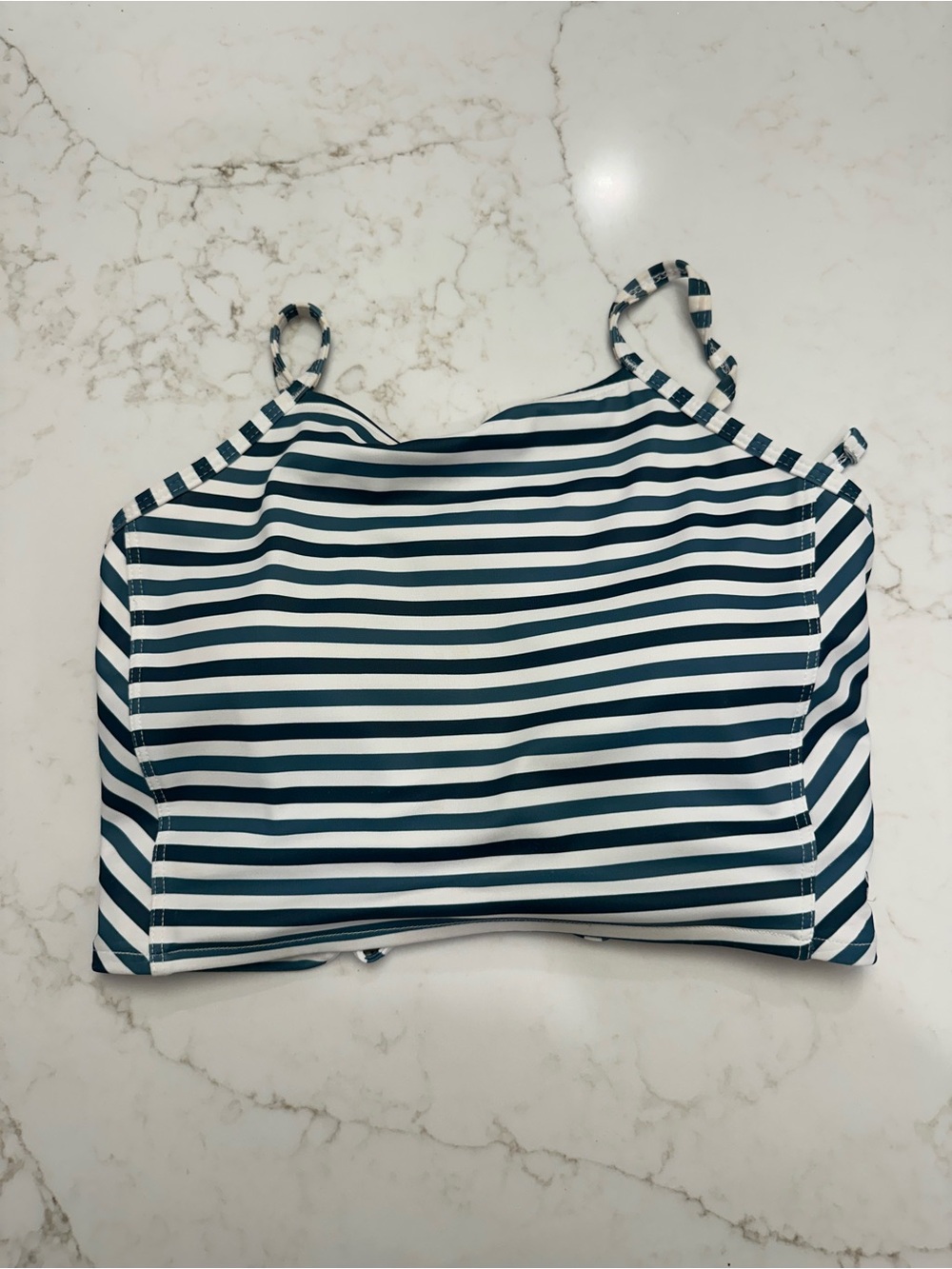 Albion Darling Stripe Switchback Crop Tankini Top Size Small